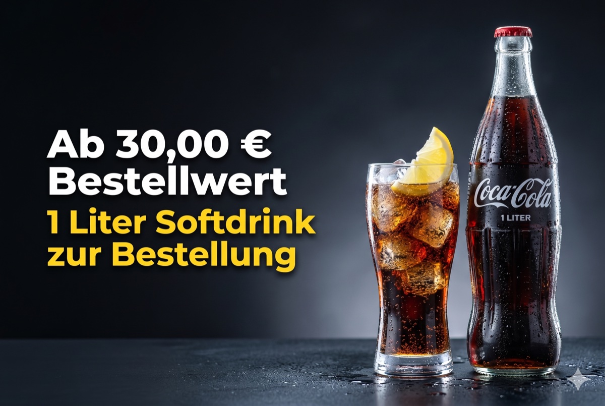 Ab 30,00 € Bestellwert: 1 Liter Softdrink gratis zur Bestellung